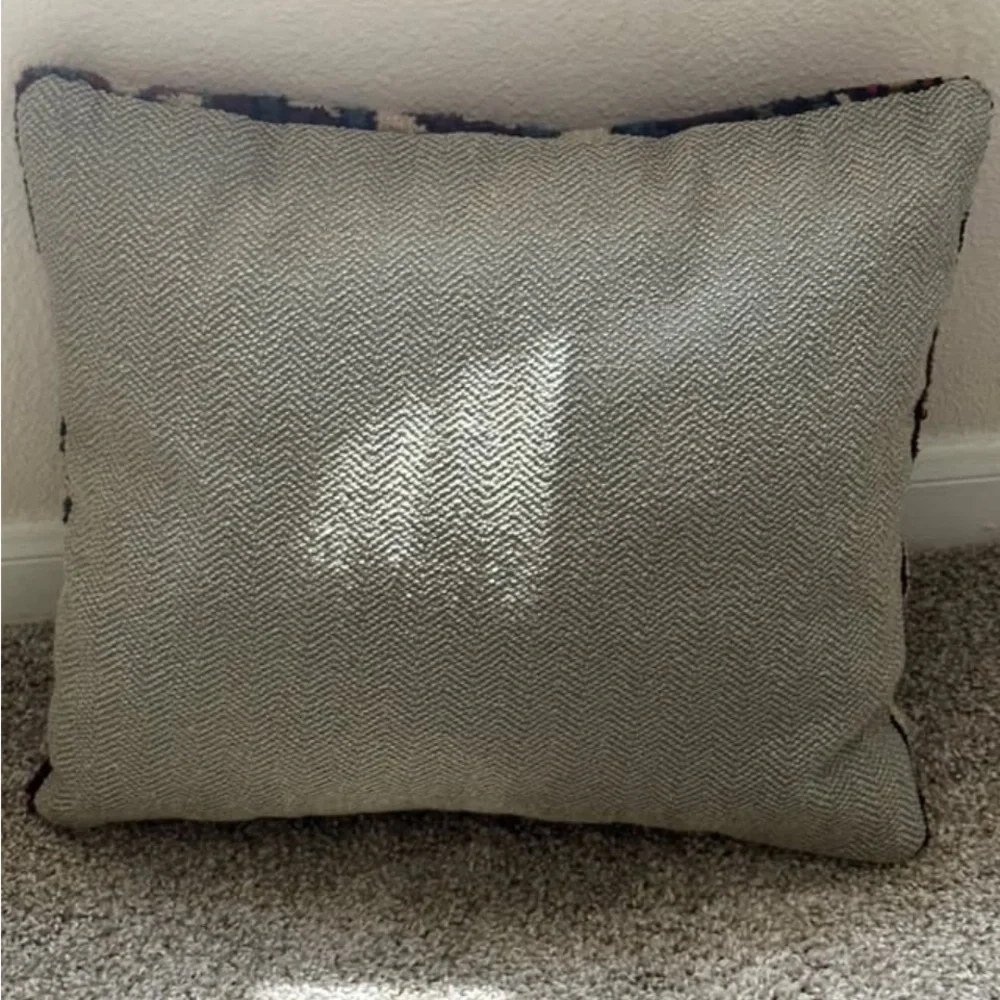 Handwoven Accent Pillow - Multicolor Kilim Pattern
